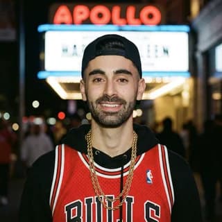 AI portrait of a man styled in the 1990s hip-hop era, 250 Years of America 4th of July photo