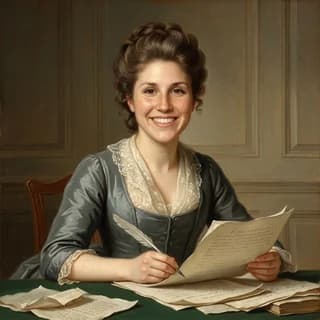 AI portrait of a woman styled in the 1776 Revolutionary founding era, 250 Years of America 4th of July photo