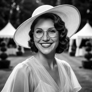 AI portrait of a woman styled in the classic Hollywood glamour era, 250 Years of America 4th of July photo