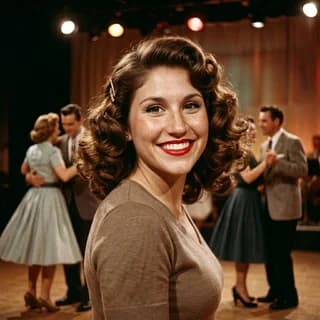 AI portrait of a woman styled in the 1950s rock and roll era, 250 Years of America 4th of July photo
