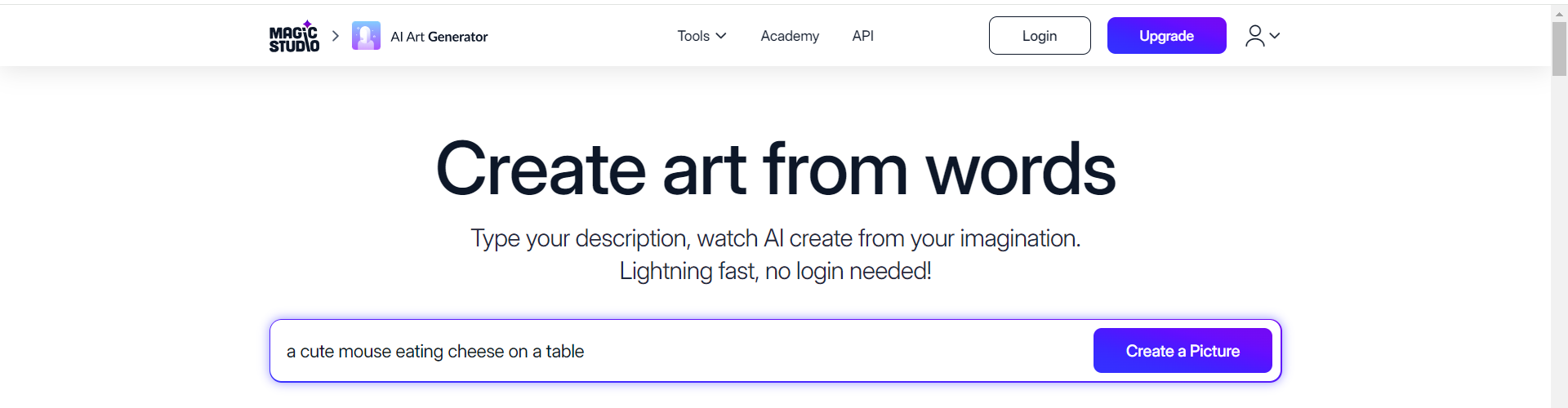 Entring a prompt in an AI art generation tool