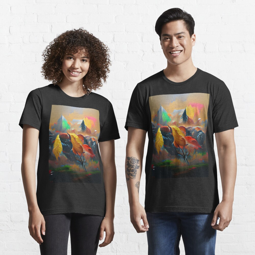 Clothes with AI-generated artwork
