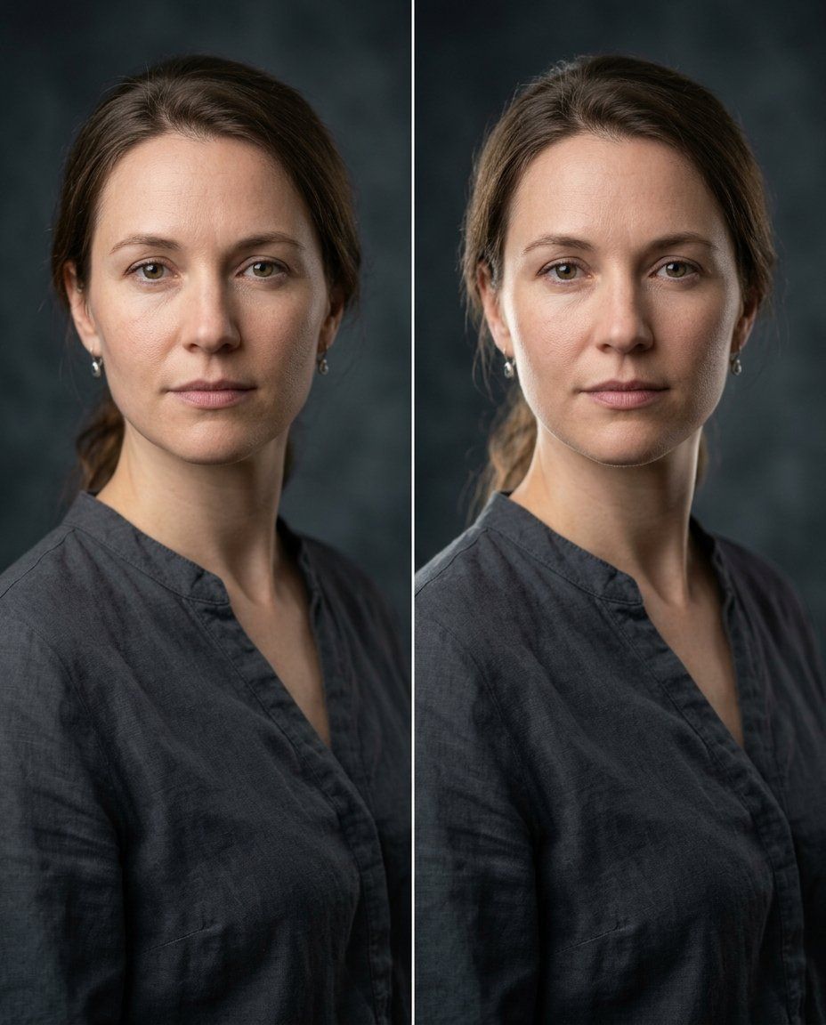 The same woman photographed twice