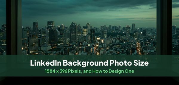 A city skyline at dusk through a high window, for a guide to LinkedIn background photos