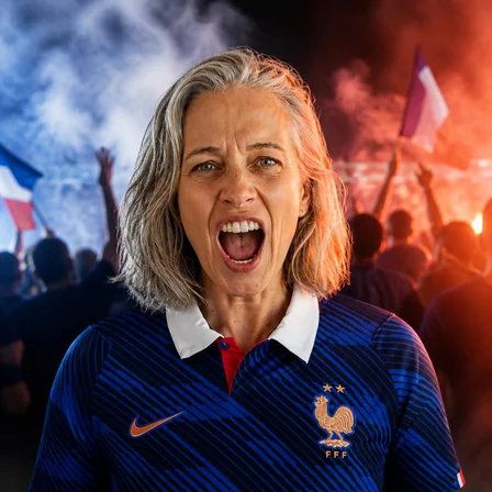 France soccer fan photo — Celebration style