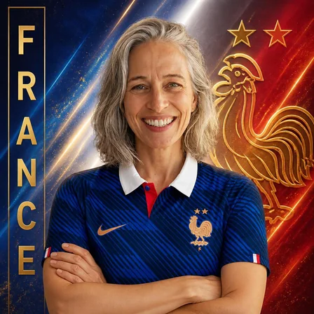France soccer fan photo — Fan card style